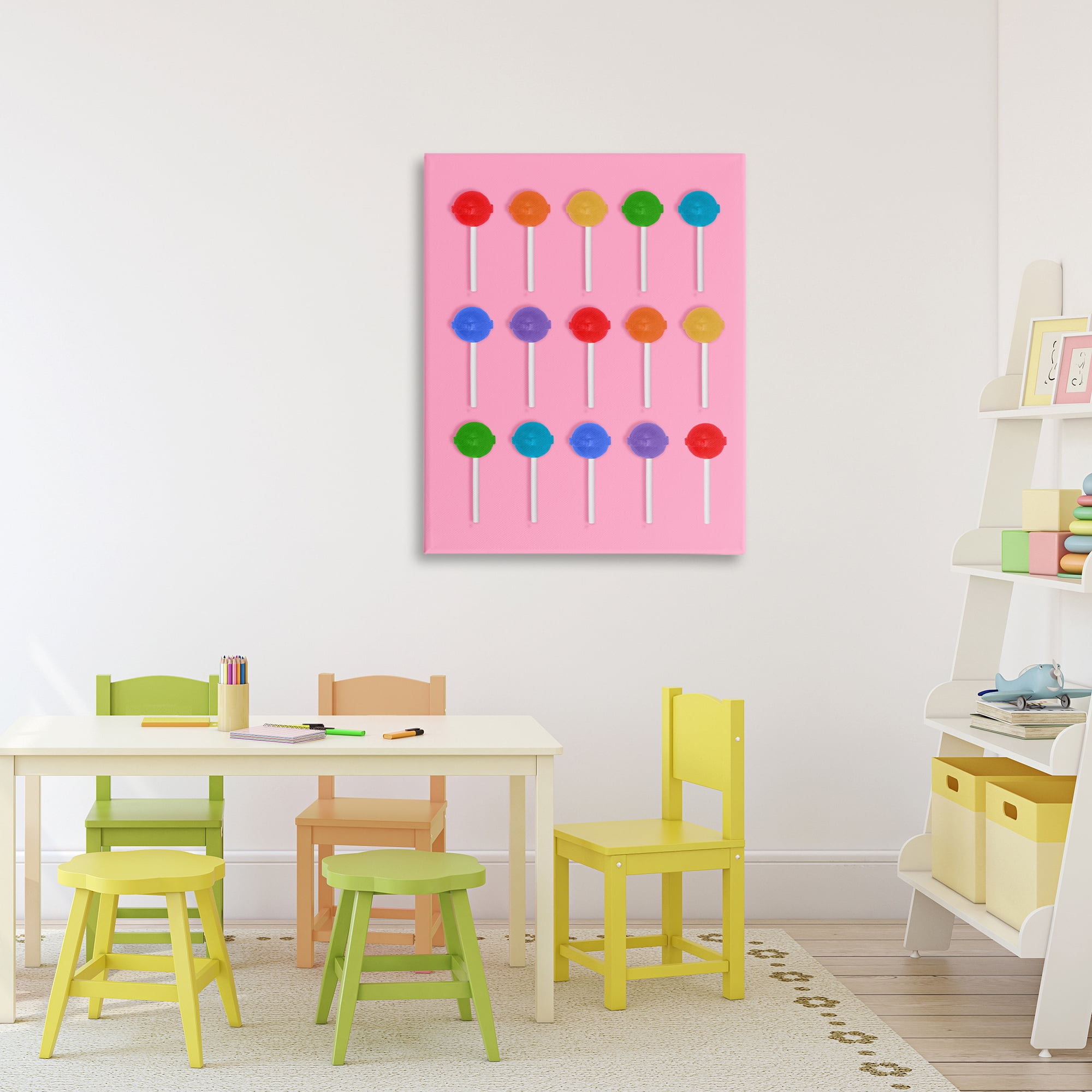 Stupell Industries Rainbow Lollipop Grid Canvas Wall Art, design by LISH Creative