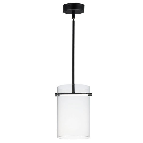 E26381-18BK-ET2 Lighting-Polo - 10W 1 LED Mini Pendant-12 Inches Tall and 7.75 Inches Wide-Black Finish-Clear Glass Color