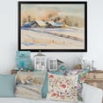 thumbnail image 3 of Designart 'Small VIllage At Evening Covered With Snow' Traditional Framed Art Print, 3 of 4