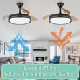 thumbnail image 6 of 42 Inch 3-Blade Retractable LED Ceiling Fan with Remote Control and 3-Color 6-Speed, 6 of 9