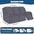 thumbnail image 5 of Recliner Sofa Slipcover, 3 Pieces Polyester Fabric Stretch Sofa Covers for 3 Seat Reclining Couch, Soft Washable Furniture Protector with Pockets (3 Seat, Turquoise Blue), 5 of 14