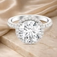 thumbnail image 4 of Rosec Jewels IGI Certified Lab Grown Diamond Engagement Ring with Halo - 4 Carat - E-VS1 Quality Diamond Statement Ring, 925 Sterling Silver, US 4.00, 4 of 7