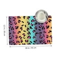 thumbnail image 2 of DouZhe Polyester Placemats Set of 4, Colorful Leopard Print Rainbow Animal Pattern Heat Resistant Place Mats for Dining Table, 12" x 18", 2 of 7