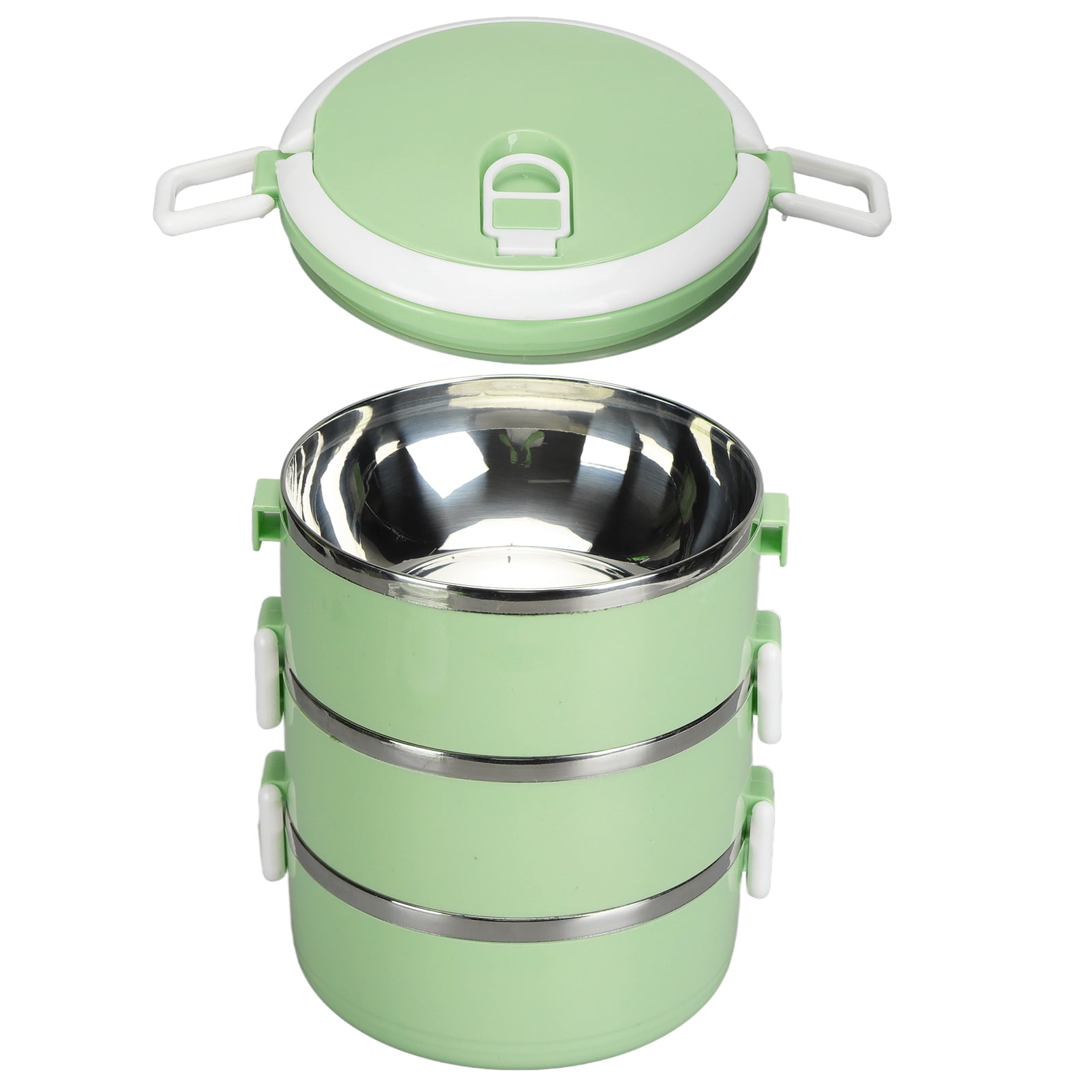 Stainless Steel Bento Box ,Adult Lunch Box Set, Portable Insulated Lunch Containers StackableLeakproof Food Container for Adults Office Outdoor[Three Layers Nordic Green]