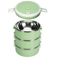 thumbnail image 1 of Cylinder Lunch Container, Vent Silicone Sealing Ring Bento Box Stainless Steel  for Outdoor for School Single Layer,Three Layers,Four Layers, 1 of 7