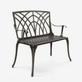 thumbnail image 3 of UBesGoo Bronze Metal Bench Chair For Backyard & Porch & Path, Garden Patio Bench with Orchid Backrest, 38'', 3 of 13