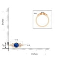thumbnail image 4 of ANGARA Natural Vintage Style Round 1 ct Blue Sapphire Ring with Diamond Trio in 14K Rose Gold for Women (Size-6mm) | September Birthstone, Anniversary, Jewelry Gift for Women | Natural Sapphire Ring, 4 of 9