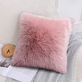 thumbnail image 2 of Junovo 2 PCS Luxurious Faux Fur Pillowcase, 18"*18", Pink, 2 of 6