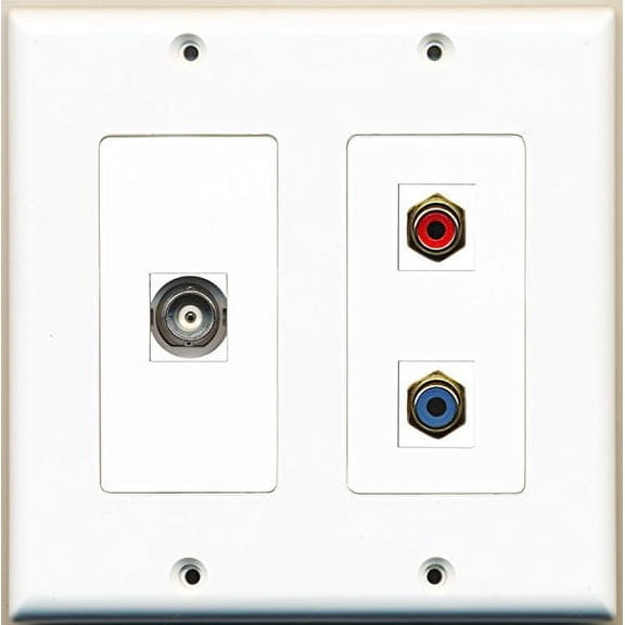 RiteAV - 1 Port RCA Red 1 Port RCA Blue 1 Port BNC - 2 Gang Wall Plate