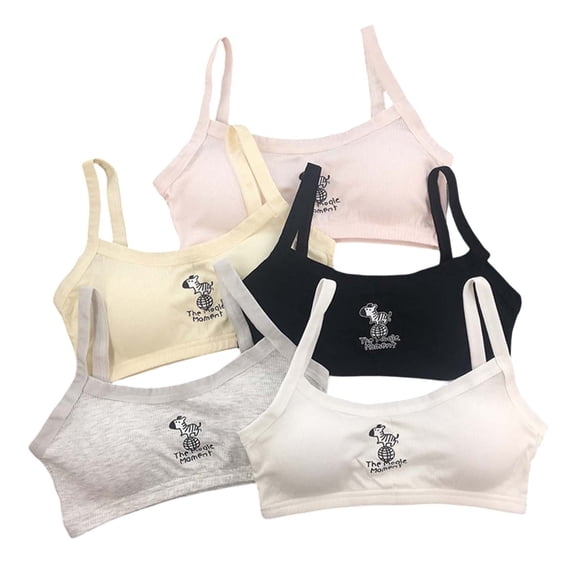 Shadoumai Girls Soft First Bra with Natural Fit, Training Bras for Girls 7-8, 8-10, 10-12 Cami with Double-Layer Lined Fabric,Girls Sports Bras 7-8
