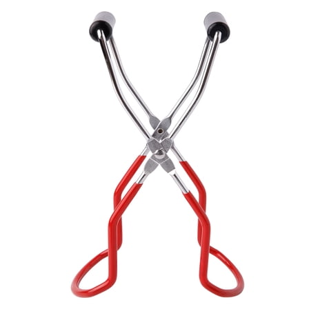 Jar Lifter Tongs for Canning, Sturdy Stainless Steel Construction with Vinyl Coated Handles, Secure Grip for Hot Jars, Red