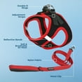 thumbnail image 5 of Voyager Step-In Air All Weather Mesh Harness & Reflective Dog Leash Combo w/ Neoprene Handle 5ft , For Small to Large Breed Dogs Cute & Heavy Duty, Best Pet Supplies- Black Red Trim, XS, 5 of 9