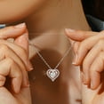 thumbnail image 3 of MomentWish Moissanite Heart Pendant Necklaces for Women Wedding Anniversary Christmas Mother's Day 925 Sterling Silver Jewelry Gifts, 3 of 10