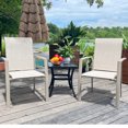 thumbnail image 5 of Patio Chairs Set of 2,All Weather Outdoor Stackable Dining Chairs with Armrest,Breathable Garden Outdoor Furniture for Backyard Deck,Cream, 5 of 6