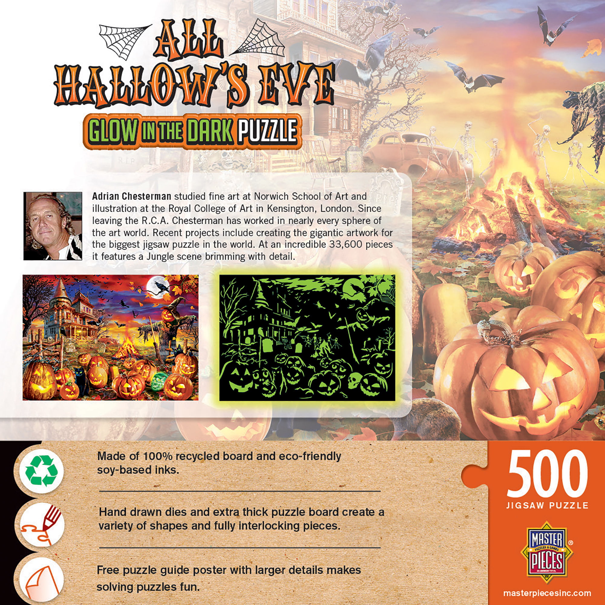 MasterPieces 500 PC Jigsaw Puzzle All Hallows Eve Glow in The Dark # 31991 for sale online 