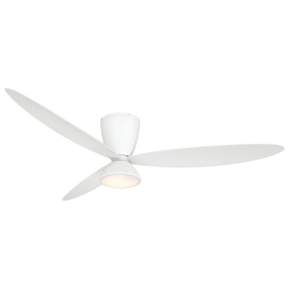 Minkaaire Hourglass 58 Led Hourglass 58" 3 Blade Led Flush Mount Ceiling Fan - White