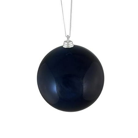 Satin Midnight Blue Shatterproof Christmas Ball Ornament 4" (100mm)