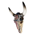 thumbnail image 3 of Western Texas Flag Colors Floral Tribal Tattoo Bison Cow Skull Wall Decor Plaque, 3 of 4