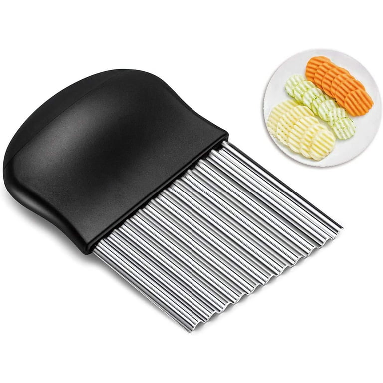Crinkle Cutter Blade Waffle Fry Cutter Stainless Steel Vegetable Potato  Wavy Chopper Knife French Fry Slicer