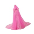 thumbnail image 3 of Capa con capucha, disfraz de elfo de Halloween, vestido de novia brillante, bata para escenario de mascarada Rosa 130cm, 3 of 8