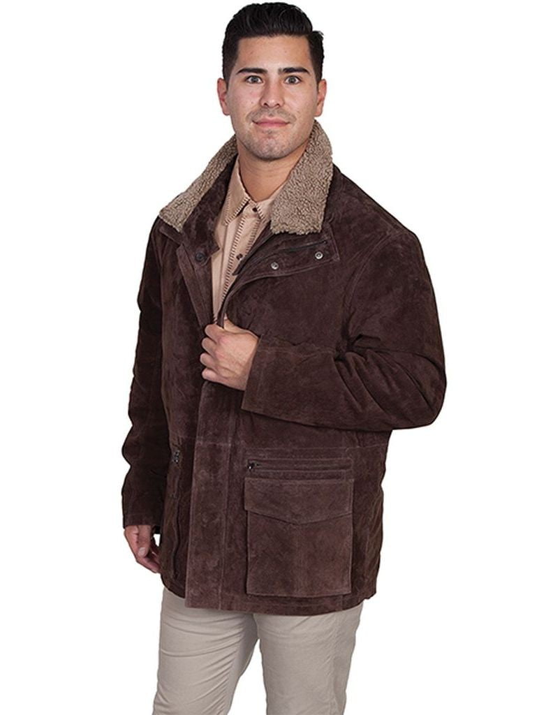 Scully Western Coat Mens Leather Frontier Snap Zip Brown 408-63 ...