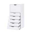 thumbnail image 6 of Naomi Home 6-Drawer Storage Cabinet, Mobile Office Organizer with Wheels for Home Office, White, 6 of 8