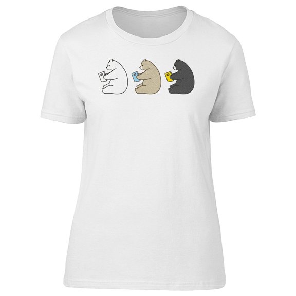 Bears Reading A Book Tee Women's -Image by Shutterstock