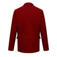 thumbnail image 4 of Mens Corduroy Blazer Slim Fit Sport Long Sleeve Suit Jackets Corduroy Dress Work Wear Coats Single Breasted Workout Casual Blazer Vintage Business Mens Blazer Dwelliawo Red XL, 4 of 5