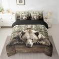 thumbnail image 2 of Castle Fairy Animal Bear 7pcs Bedding Comforter Set,Lodge Cabin Queen Bedding Sets Super Cozy,Jungle Wildlife Queen Sheet Sets,Ultra Soft Rustic Home Decor,Reversible, 2 of 8