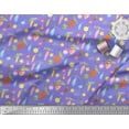 thumbnail image 2 of Soimoi Purple Silk Fabric Star & Baubles Christmas Print Fabric by Yard 42 Inch Wide, 2 of 3