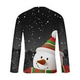 thumbnail image 5 of Blusas y camisas de manga larga y cuello redondo para hombre, informales, a la moda, con estampado navideño, cuello redondo, blusas de licra de manga larga para hombre., 5 of 5