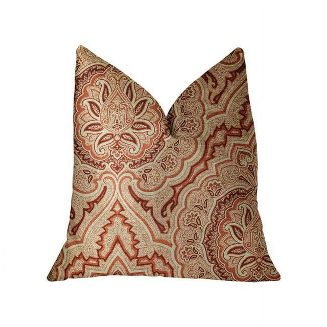 PBRA2281-2036-DP Plutus Coussin de Luxe Rouge Prairie Enchanté & Beige, 20 x 36 Po. King