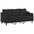 thumbnail image 3 of vidaXL 3 Piece Sofa Set with Cushions Black Fabric, 3 of 5