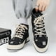 thumbnail image 5 of Zapatillas de skate de caña alta de mezclilla desgastada para hombre con buen agarre, transpirables y con cordones, estilo alpargatas., 5 of 5