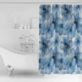 thumbnail image 2 of Abstract Watercolor Shower Curtain, 72" x 72", Blue Flower Floral Waterproof Bathroom Curtain Washable Shower Curtain Set with 12 Hooks, 2 of 6