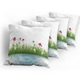 thumbnail image 5 of Ambesonne Floral Throw Pillow Cover 4 Pack, Cartoon Flowers by Lake, 18", Multicolor, 5 of 7