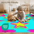 thumbnail image 4 of ODIKA 9'x12' Washable Area Rug Non-Slip, Chair-Friendly Funky Aesthetic Cartoon Vibrant Contrast Graphic Bold for Dining Room, Basement, Large Office, 4 of 7