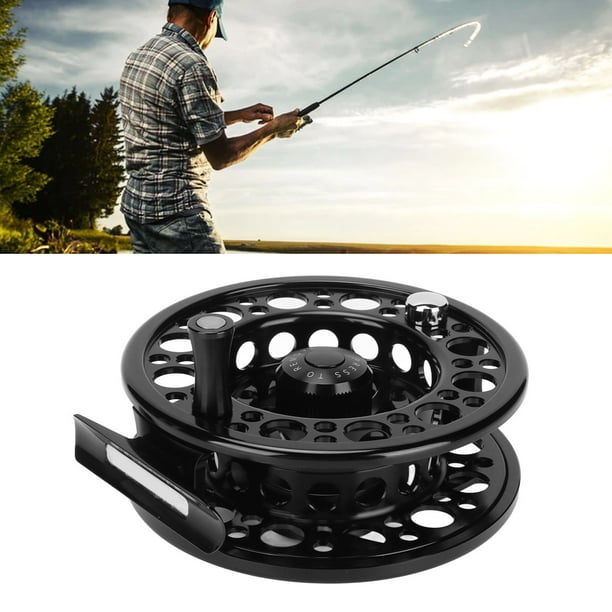 9/10 Fly Fishing Reel,Black Aluminum Alloy Fly Reel Fishing Gear Tackle  With CNC Machined Full Metal Body 