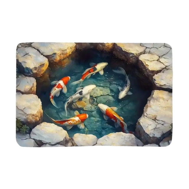 Baño de Alfombra de Piso, Alfombra de Piso de Estanque de Terciopelo de Cristal de 50x80cm, Absorbente de Agua Antideslizante, Alfombras de Piso para el Hogar