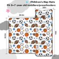 thumbnail image 5 of Football and Basketball White Pattern Teens Toddler Nap Mat with Pillow, Sleeping Mat Bag for Preschool Daycare 50"x20", 5 of 6