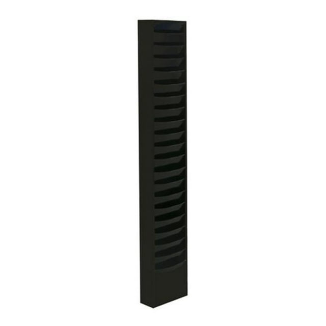 Durham 411-08 Steel 20 Contour Pocket Vertical Literature Rack, Black