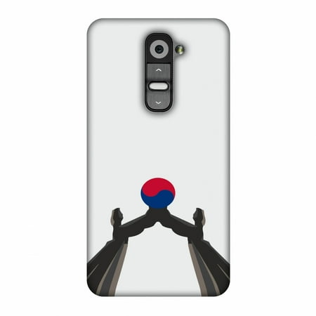 Arched Screen Kit LG G2 Case, Premium Handcrafted Printed Designer Hard Snap on Shell Case Back Cover with Screen Cleaning Kit for LG G2 D802 - Unification Arch- South Korea flag ()
