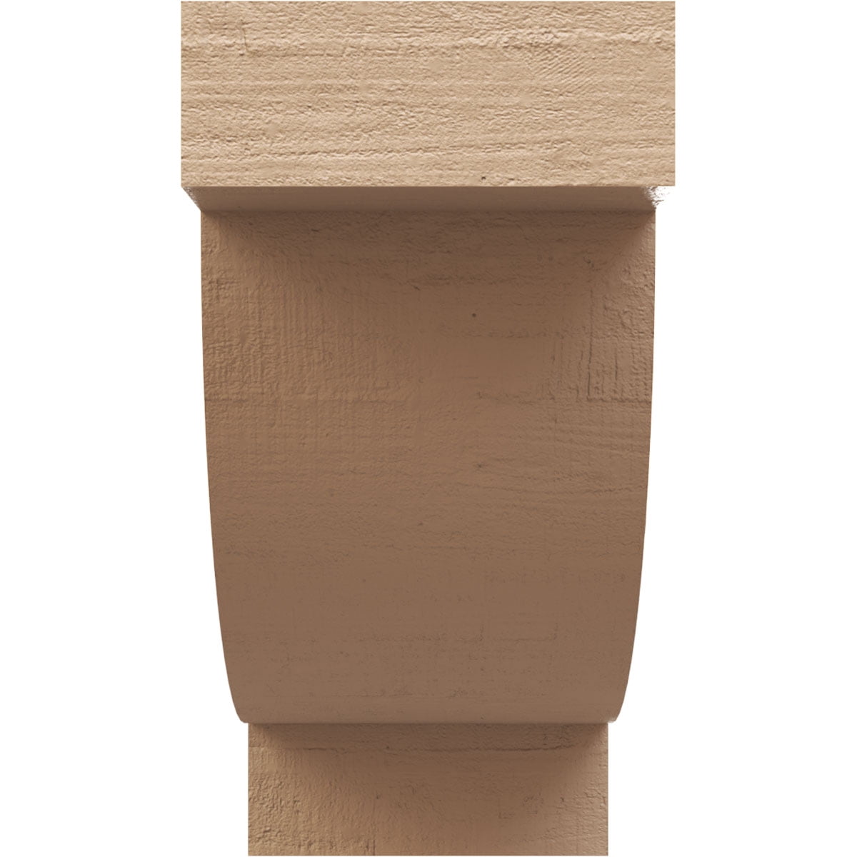 3"W x 6"D x 6"H Classic Alpine Rough Cedar Woodgrain TimberThane Corbel, Primed Tan