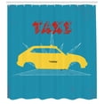 thumbnail image 3 of Ambesonne Retro Shower Curtain, Old Cab Grunge Typography, 69"Wx84"L, Petrol Blue and Yellow, 3 of 3
