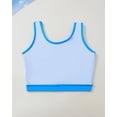 thumbnail image 4 of Kucnuzki 7T Big Girl Swimsuit Set 8T Child Gilrs Bathing Suit Color Block Top Swimming Skirt with Shorts 2pcs Bikini Set Summer Beach Breathable Tankini Set Blue, 4 of 9