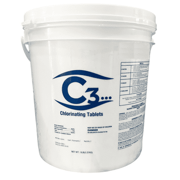 C3 3" Stabilized Chlorine Tablets for Swimming Pools, 5 lbs