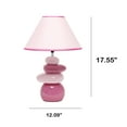 thumbnail image 3 of Creekwood Home Priva 17.25" Contemporary Ceramic Stacking Stones Table Desk Lamp for Home Décor, Bedroom, Living Room, Dining Room, Entryway, Office, Pink, 3 of 6