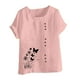 thumbnail image 4 of Vestidos Casuales Para Mujer, Blusas De Mujer De Moda Blusa informal de lino con cuello redondo, manga corta y botones para mujer, 4 of 4