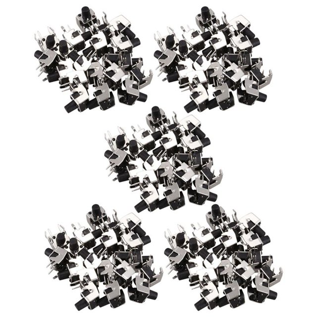 100Pzs Interruptor de Boton Pulsador de Tacto Tactil de Angulo Recto Momentaneo 6 x 6 mm x 8 mm