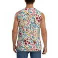 thumbnail image 4 of Bixox Men's Trendy Floral Design Printed Shirt Sleeveless Fitness Tank Top-Large, 4 of 7